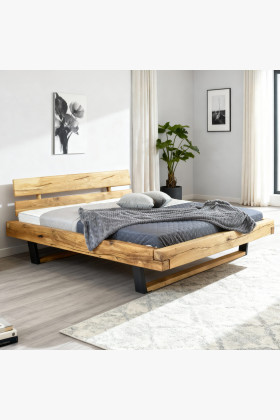 Moderná posteľ z masívu dub na nohách, Laura 160 x 200 cm